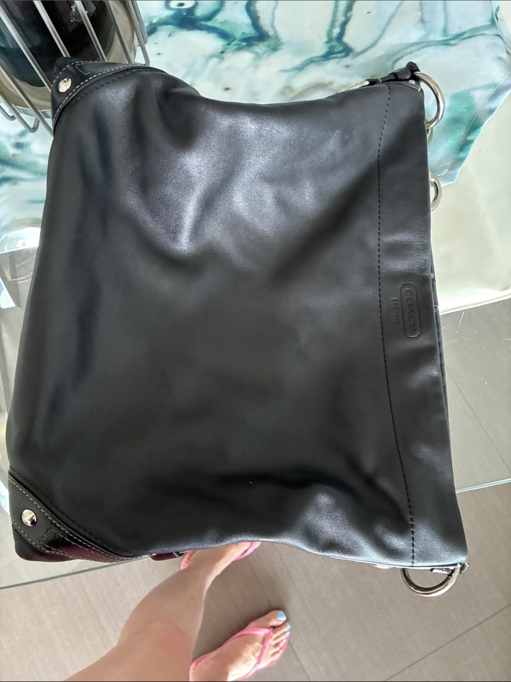 Coach Black Leather Hobo Shoulder Bag - Picture 3 of 7